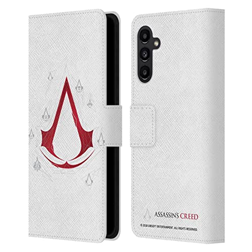 Housse Assassin's Creed Samsung A13 5G étui cuir portefeuille blanc