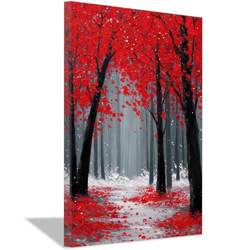 Tableaux arbre de vie rouge XENIOU, le cadeau idéal pour une crémaillère