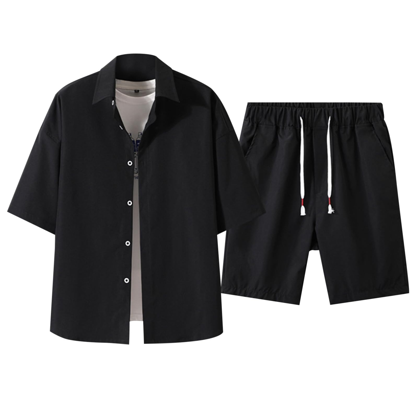 Traje de verano para hombre: conjunto de ropa playera cómoda 7