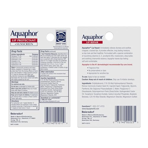 Aquaphor Lip Repair Lip Balm Variety Set, 5 Balms Total - image 9