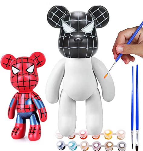 ZPPLD Kit de peinture pour enfants,kit de peinture, kit de bricolage, dessin pour enfants,livré avec 12 couleurs + 2 pinceaux (Ours) Taille unique Cover