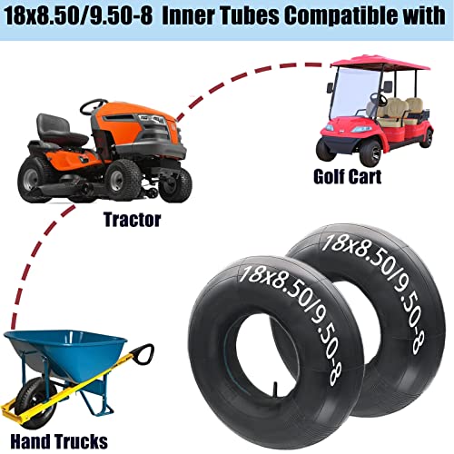 18X8.50-8/18X9.50-8 Inner Tube With Tr13 Straight Valve Stem Compatible With Lawn Mowers, Hand Trucks,Tractors, Golf Carts, And Garden Trailers (2 Packs) #TOP5