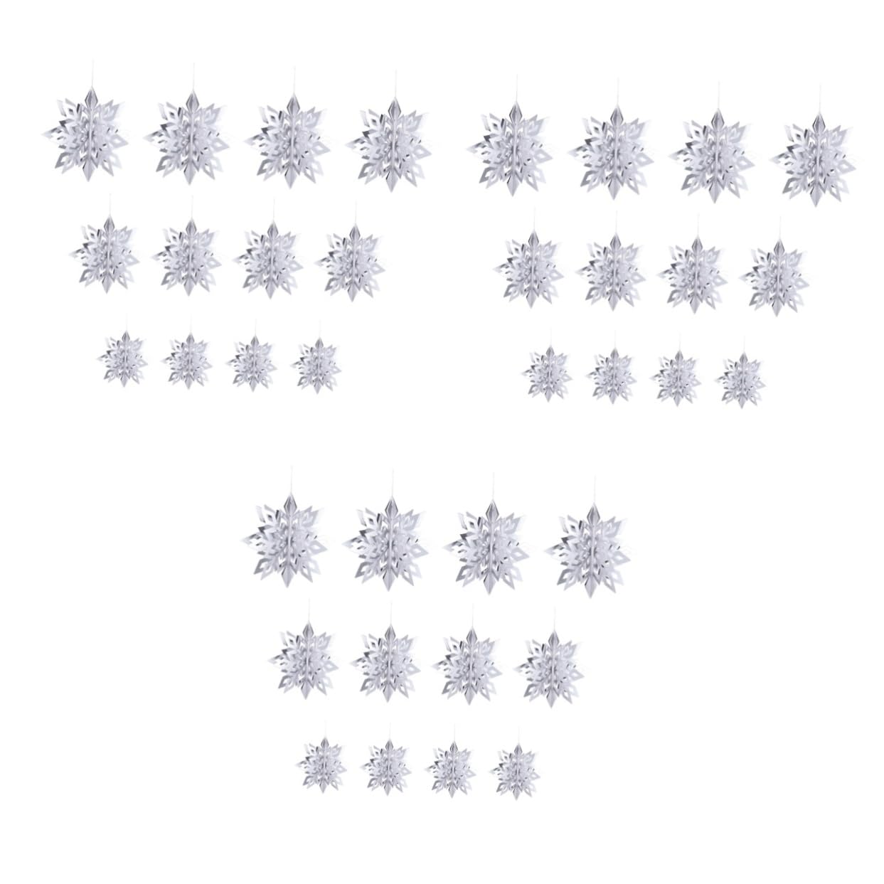 IMIKEYA 6 Sätze hängende Schneeflocke Weihnachtsschneeflockenverzierungen Weihnachtsdekorationen Krippendekor winterdeko weihnachtsbasteln Christbaumschmuck Weihnachtsbaum-Anhänger