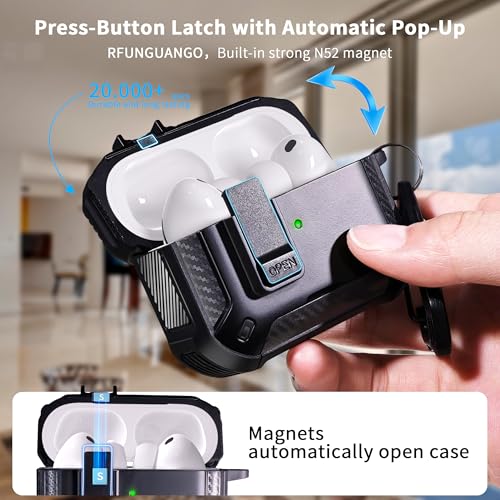 Image of AirPods Pro 3 Case with Safety Lock Phone Stand Magsafe, Black