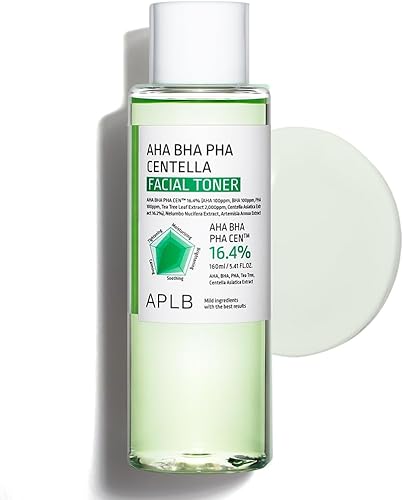 APLB AHA BHA PHA PHA Centella Tónico Facial | AHA BHA PHA CEN™ 16.4% 5.41 FL.OZ/Cuidado de la piel coreano, Exfoliante, Reabasteciendo la humedad,