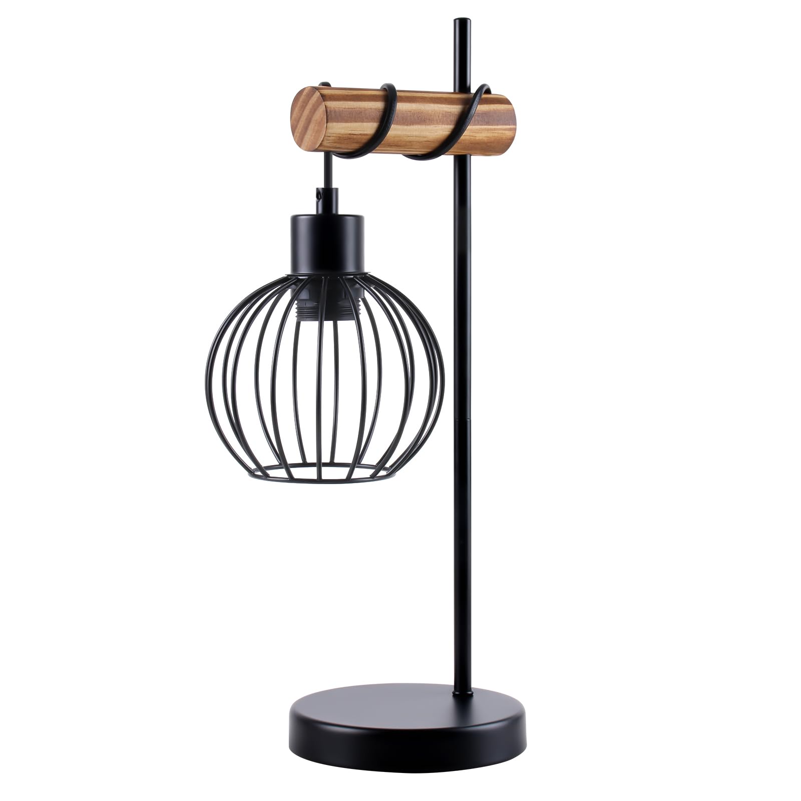 ZMH Lampada da tavolo vintage, lampada da comodino per soggiorno E27: | lampada da tavolo retrò a 1 luce in design industriale in metallo nero, lampada da comodino con cavo - senza lampadina