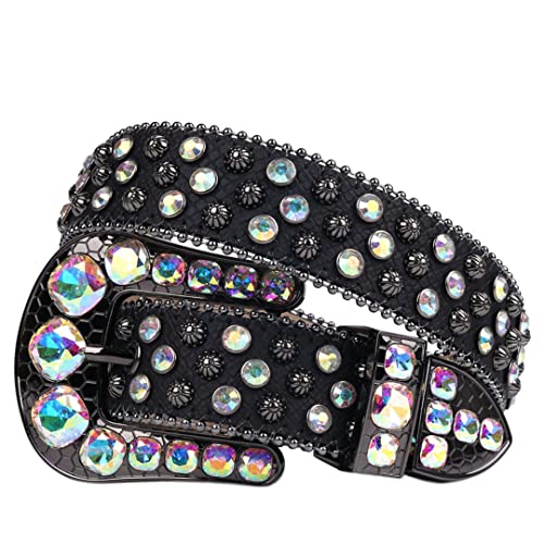 Wvapzxx Western Rhinestone Belts Glass Buckle Luxury Strap With Diamonds Women Men Waistband2