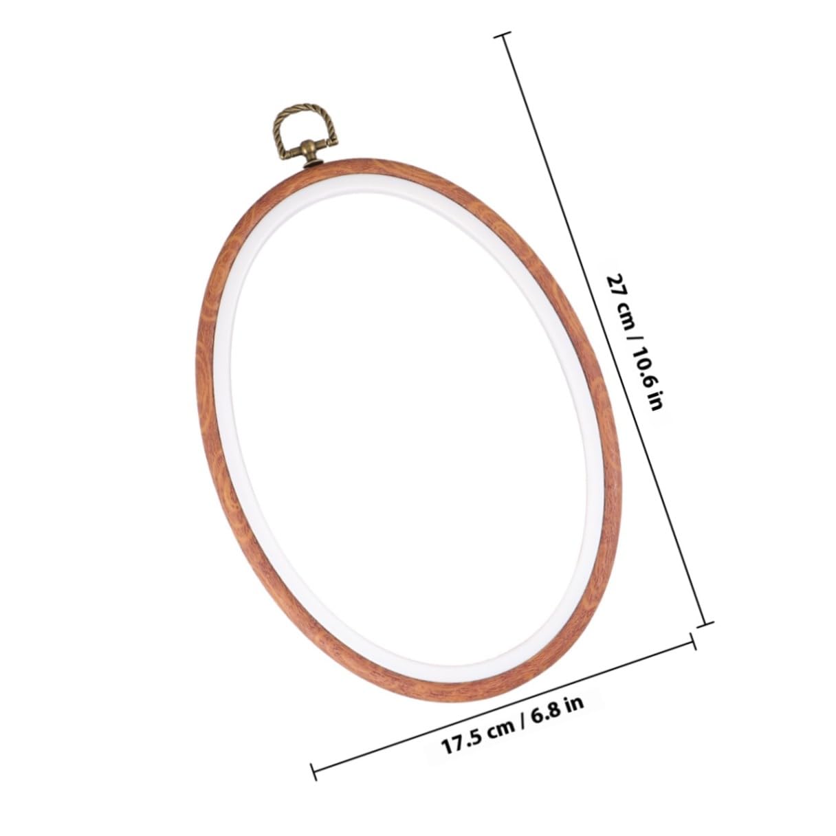 Elliptischer Stickrahmen für Kreuzstich und Quilting 3 Stück | Pp Kunststoff, Braun, 18x25cm Format, Geeignet für Stickerei Anfänger und Kreuzstich Liebhaber