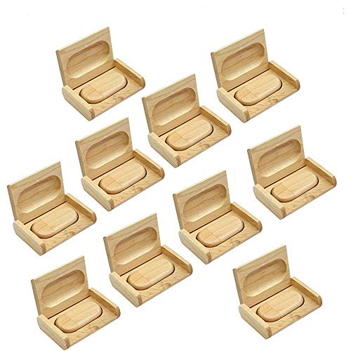 10PCS Maple Wood 2.0/3.0 USB Flash Drive with Wooden Box (2.0/2GB)