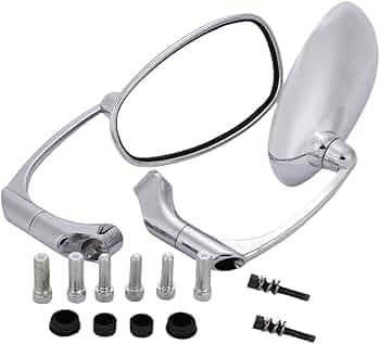 オーバルミラー　A Amazon | Kanoan オーバル バレン ミラー バイク オートバイ サイド