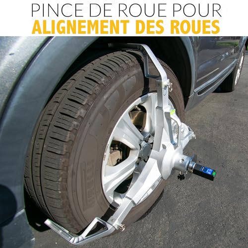 AUTOSOLO Wheel Alignment Tool Tire Clamp with Magnetic Adapter Plate - Durable Construction Professional Automotive Tools - Compatible with 18.5