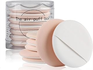 1 Set (7PCS) Air Cushion Maquillage Éponge Poudre Puff Puff Wet and Dry Double-usage Maquillage Éponge Avec Boîte pour BB CC Crème Liquide Fondation (Beige)