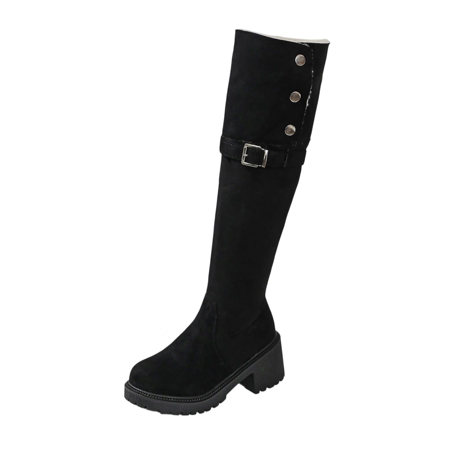Botas de Invierno Mujer Botas Altas tacón Grueso Estilo Western, Montar Altas para Mujer.