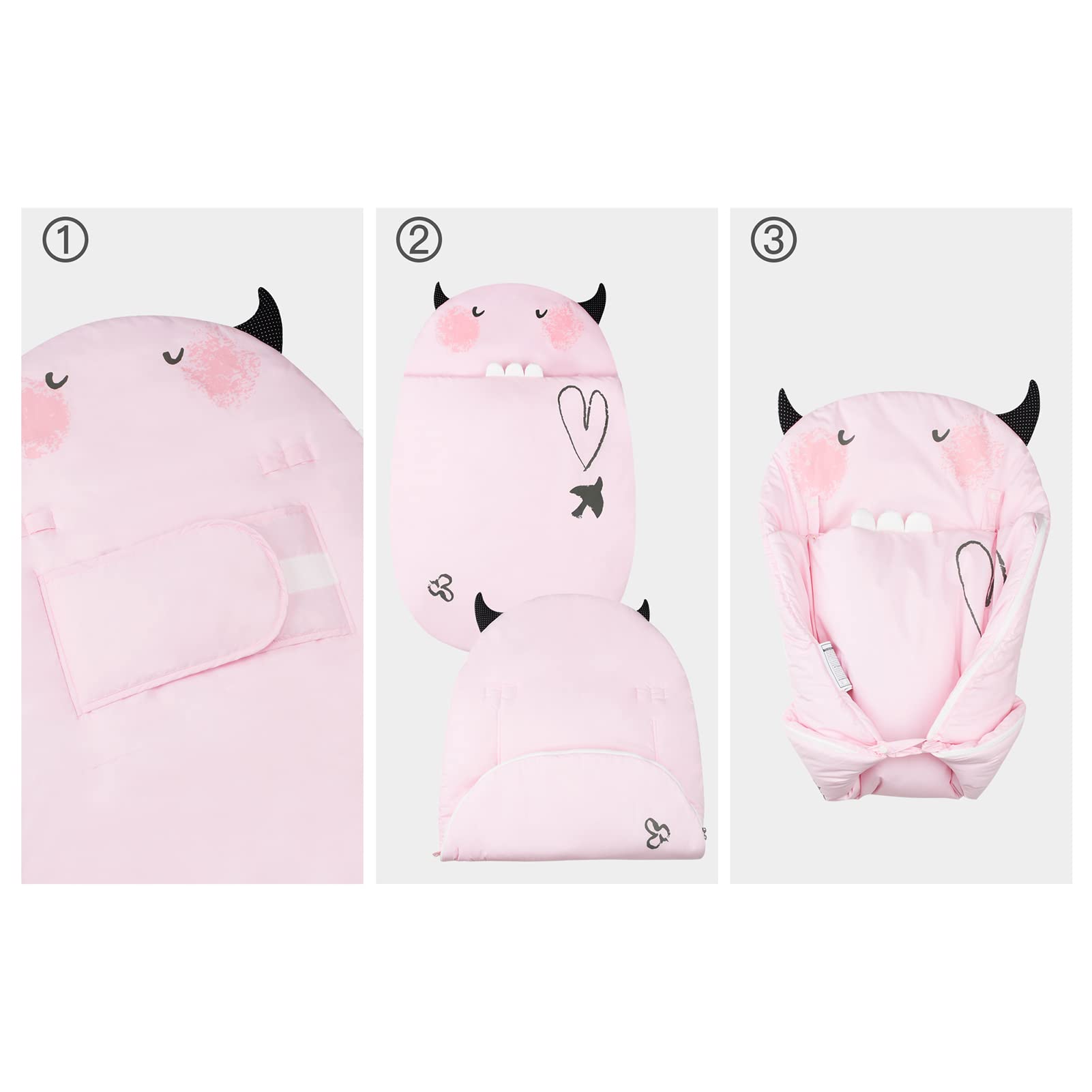 Bebamour - Sacco a pelo per neonati di 0-18 mesi, carino, unisex, sacco per la nanna (colore rosa, 50-85 cm)