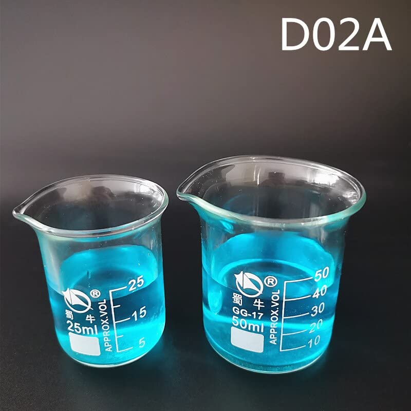 1 Juego de Vasos de precipitados de Forma Baja de Todos los tamaños, Vaso de precipitados Transparente de Vidrio de borosilicato for Laboratorio de química de Vidrio (Size : D06A)