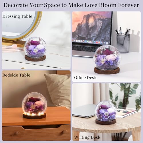 Rose Réelle Préservée Lumineuse pour Déco de Table - 7