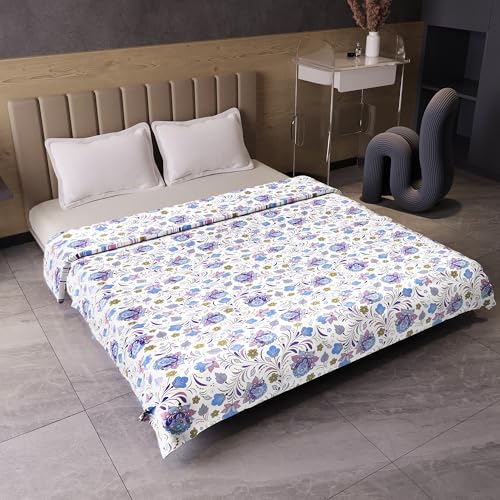 Image of Divine Casa Soft Cotton Dohar for Double Bed 220 x 205 cm, 120 GSM Lightweight Breathable Quilt for Summer and Mild Winter