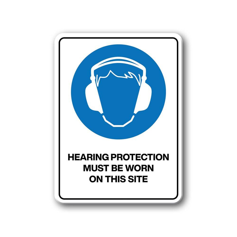 Tin sign vintage Hearing Protection Must Be Worn On This Site Plaque Poster for Bar Pub Beer Home Garage Man Cave Wall Decor 12x8 Inch