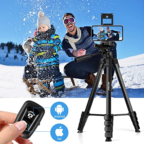 67" Phone Tripod - Tripod Stand For Ipad Iphone Tablet Camera With Wireless Remote, Travel Aluminum Tripod With 2 In 1 Mount For Video Recording/Selfies/Live Stream/Vlogging #TOP4