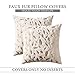 MIULEE Pack of 2 Decorative Throw Pillow Covers Plush Faux Fur with Gold Feathers Gilding Leaves Cushion Covers Cases Soft Fuzzy Cute Pillowcase for Couch Sofa Bed, 18 x 18 Inch, Ivory