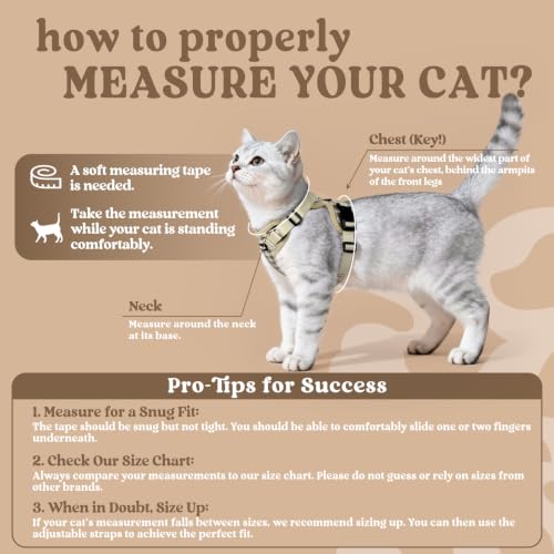 Image of rabbitgoo Cat Harness and Leash Set, Escape Proof Vest, Foamy Coffee