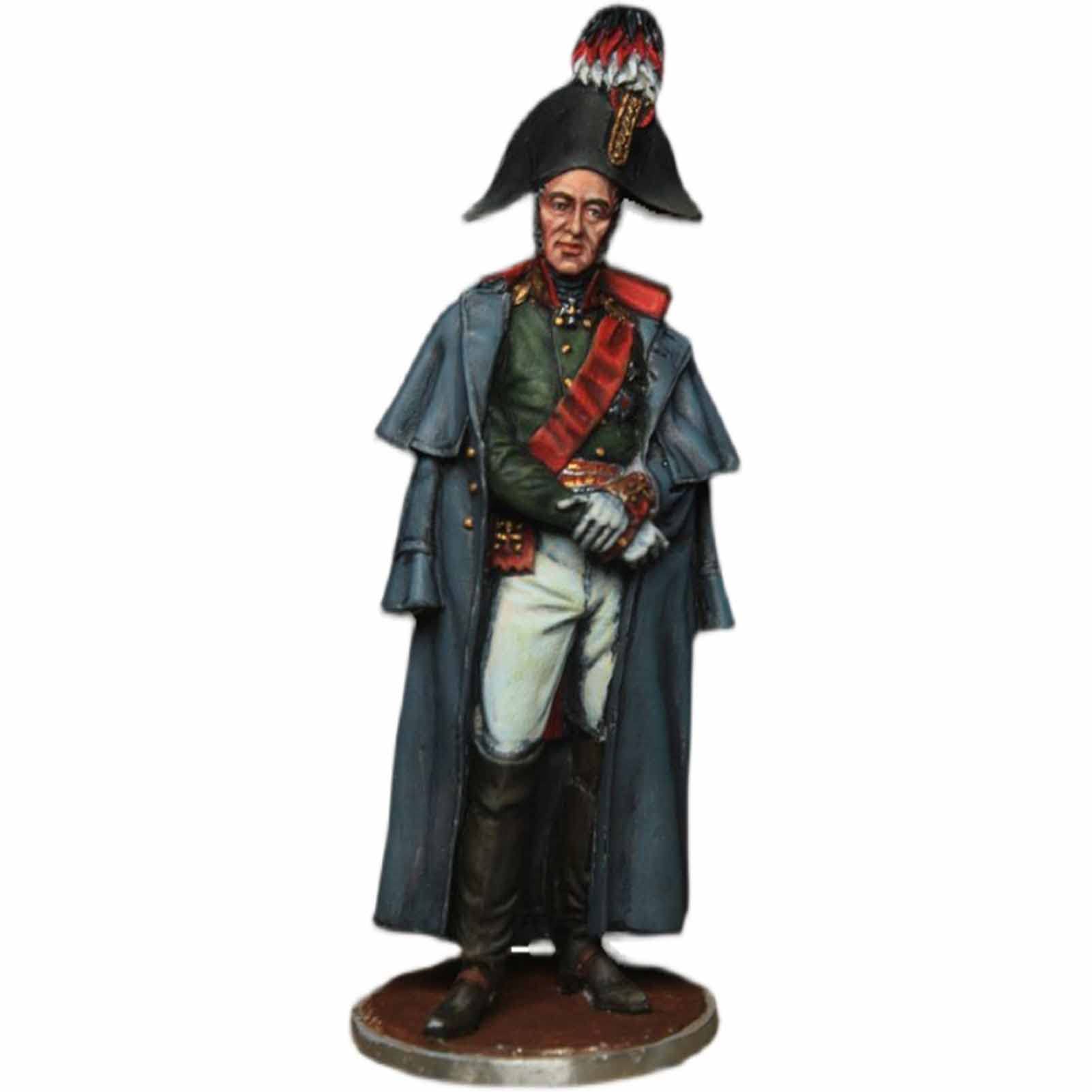 Estatua Militar de Napoleón y Mariscal Ruso Escultura de Soldados Antiguos
