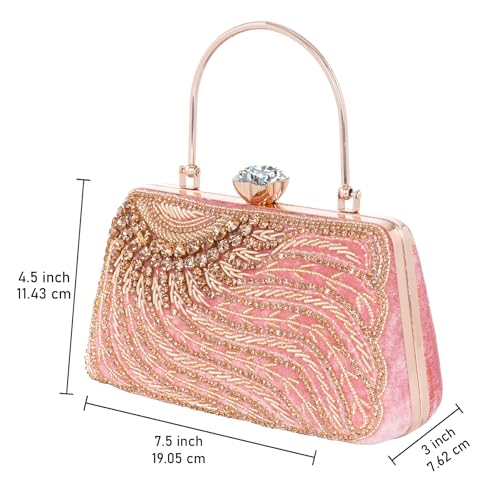 Image of SEA MOUNT Handicraft Hand Embroidered Box Clutch sling Bag Purse for Bridal, Casual, Wedding Bag for Women & Girls