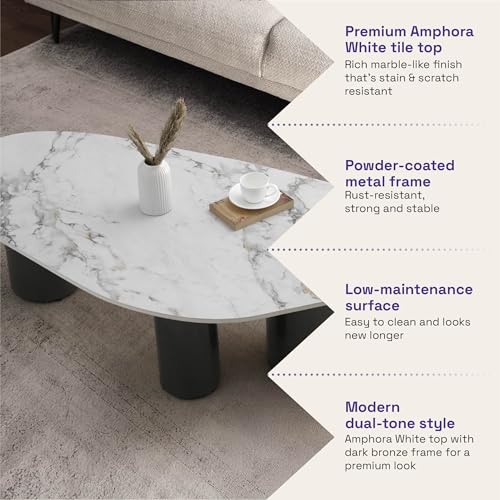 Image of Wakefit Center Table | 1 Yr Warranty | Coffee Table for Living Room Wooden, Tea Table for Living Room Wooden, Sofa Table, Free Installation from Brand, Modern Multi-Functional & Wobble-Free(Sumtr)
