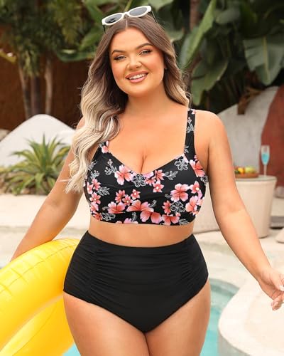 Image of Daci Women's Plus Size Bikini Sets - High Waisted Two-Piece Swimsuits with Tummy Control