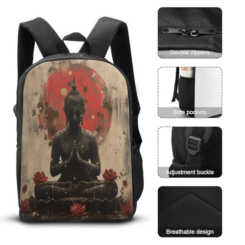 Sac à dos Bouddha pour enfants de 43,2 cm pour l'école primaire - 4