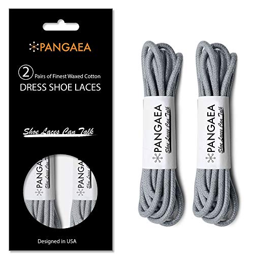 Image of [4 Laces] 2-Pair Pack Waxed Round Oxford Shoe Laces for Dress Shoes Chukka 3 /32Inch Thin