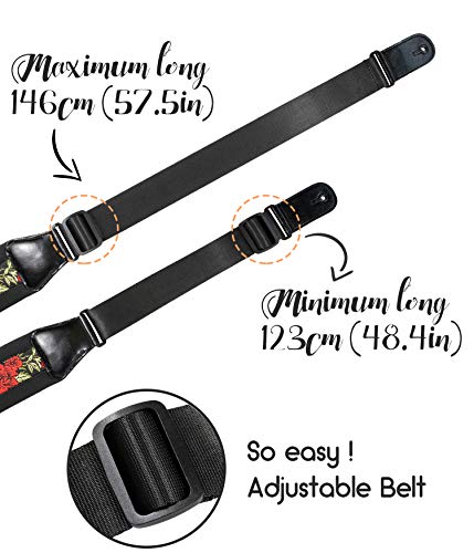 Sangle de Guitare Élastique Confortable Cuir Doux Néoprène 8,5cm pour Basse Acoustique Western Electric Classique Folk… - Les Beatles, Paul McCartney, John Lennon, RIngo Starr, George Harrison Sangle de Guitare Élastique Confortable Cuir Doux Néoprène 8,5cm pour Basse Acoustique Western Electric Classique Folk… – Image 5