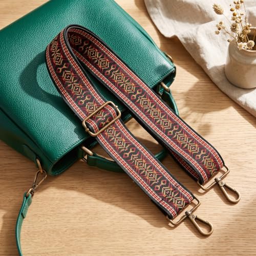 Image of Flower Purse Strap Replacement Embroidery Crossbody Shoulder Strap for Handbag Canvas Purse Extender Accessories