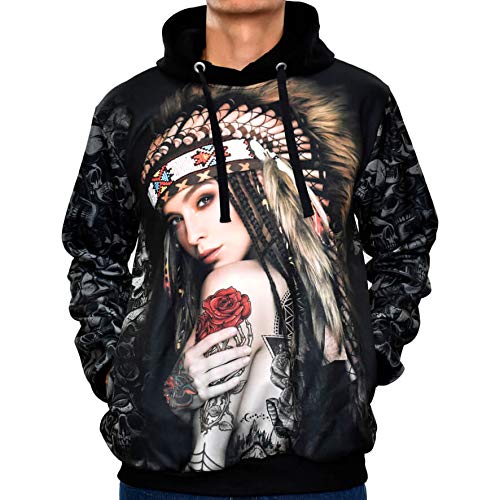 Blusa De Frio Printfull Moletom Native Ethnic Lady - Tattoo (GG)