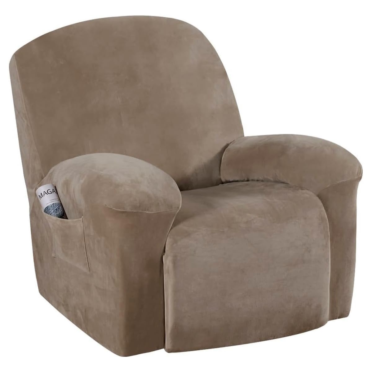 Photo 1 of H.VERSAILTEX Velvet Recliner Chair Covers 1-Piece for Reclining Chair, Recliner Cover Feature Thick Luxury and Soft Fabric with Elastic Bottom, Anti-Slip Foams Attached (Camel,X-Large)