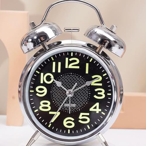 Reloj despertador para personas mayores con números grandes y cuerda manual analógica 7