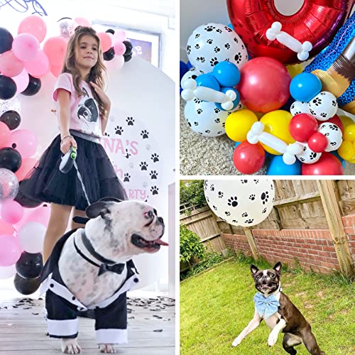 Image of PartyWoo Paw Latex Matte Balloons 50pcs White Balloons Helium 12 Inch | Dog Animals Theme Party Birthday Baby Shower Bridal Shower Gender Reveal Graduation Party Decorations