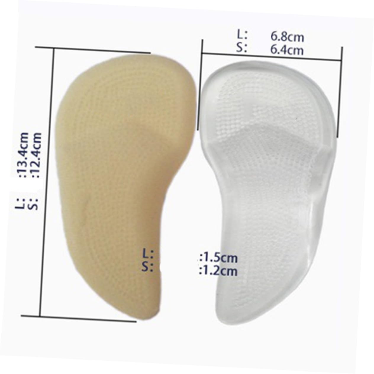 HAWILLOSCH Arch Support Insoles Gel Arch Heel Pads Liner for Women Men Flatfoot Correction Pads for Shoes (l 41-46)