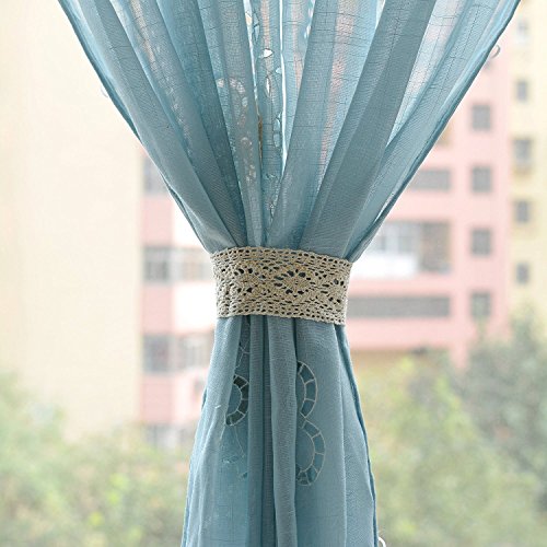 Abreeze Balloon Curtains Adjustable Tie-Up Curtain Living Room Bedroom Shade Curtains,Light Blue 1Panel #TOP3