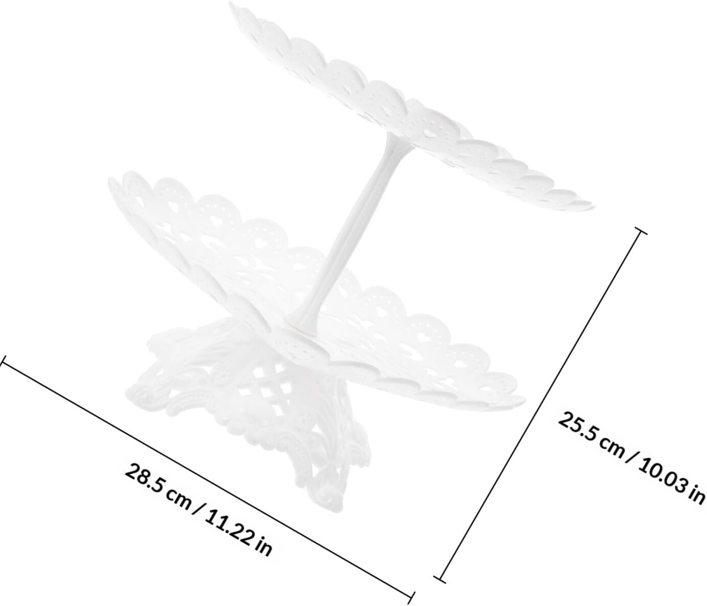 Heart Shape Double Layer Fruit Tray PP White Serving Dish
