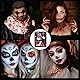Halloween Schminke Set - Kunstblut Halloween Make Up Erwachsene Kinder, Narben Wunden Theaterschminke Vampir mit Blut+Face Paint(Schwarz, Weiß, Rot) + Narbenwachs+ Latexmilch+Palette mit 8 Farben