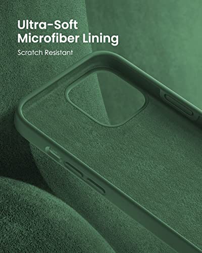 Image of MIDOS Back Cover Compatable with iPhone 13 Liquid Silicone Case Full Protection Shock Proof Back Cover for iPhone 13 (Dark Green)