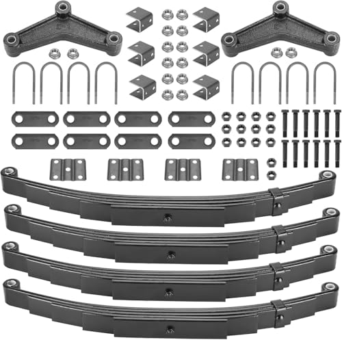 23-447 - Incorrect Size Axle Springs Installed - 2021-2022 Dutchmen Coleman 1855RB & 190BH Travel Trailers 5 Replacement for SW5 5 Pieces Trailer Leaf Spring, 6000LB Tandem Trailer Axle Suspension Kit with 3000lb Capacity Double Eyes Leaf Springs, 2* U-Bolt and Hanger Kit