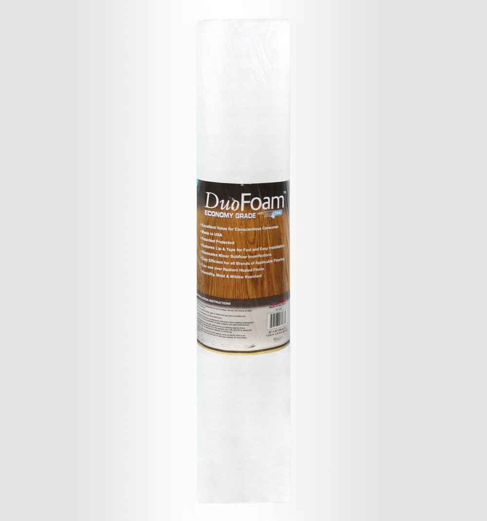 DuoFoam100  sq  ft Foam Underlayment – Self‑Sealing, Moisture‑Resistant Vapor Barrier for Laminate & Engineered Wood Floors