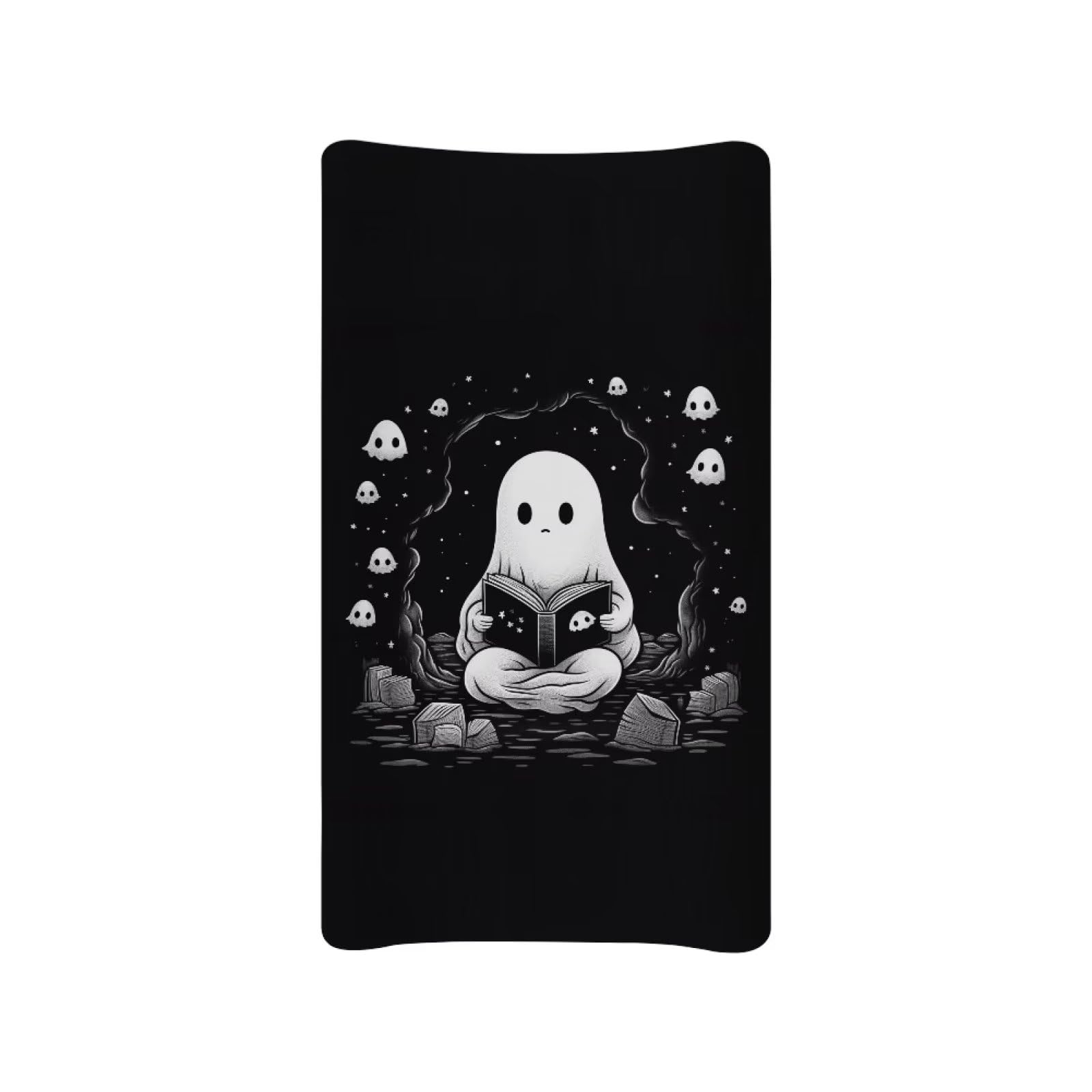 Guosanchn Gothic Spooky Changing Pad Cover,Baby Changing Pad Covers Boy or Girl Changing Pad Cover Halloween Ghost Changing Table Cover 32”X16” Diaper Changing Pad Cover Sheets