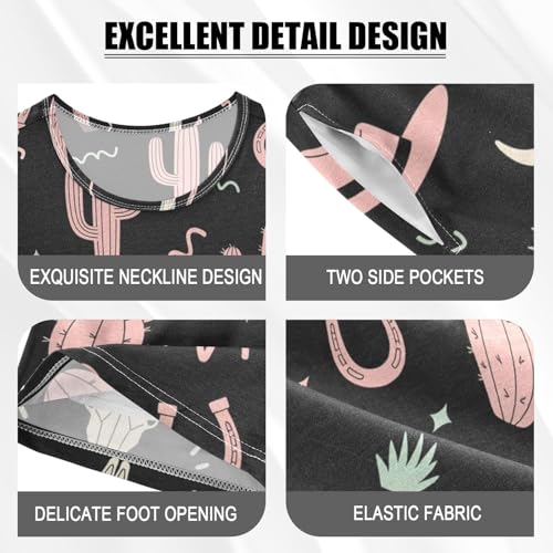 Pajama Short Sets Western Themed Seamless Pattern Design_1 Soft Cotton Summer Sleepwear 2 Piece PJS Size 5-14T3