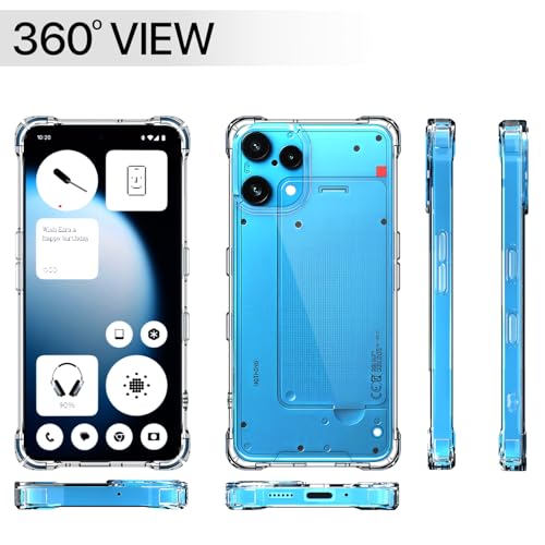 Image of Amazon Basics Back Cover for Nothing Phone 3a Lite 5G PC + TPU Clear Transparent Raised Edges Shockproof Protective Phone Bumper Case (Transparent)