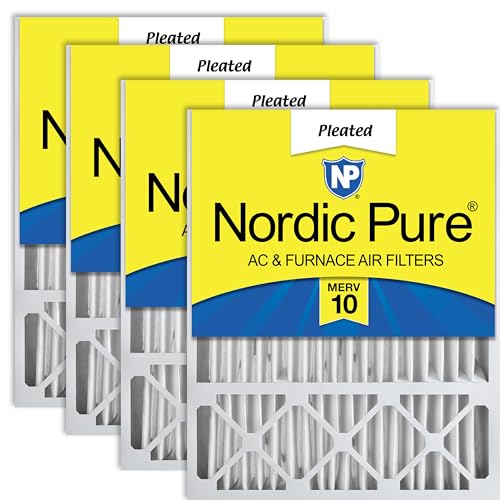 Image of Nordic Pure 16x25x5 Honeywell /Lennox Replacement MERV 10 Air Filters 4 Pack | Actual Size: 15 3 /4 x 24 3 /4 x 4 3 /8 Made in USA, Advanced HVAC Filtration, Mid-Sized Airborne Particles & Pet Dander