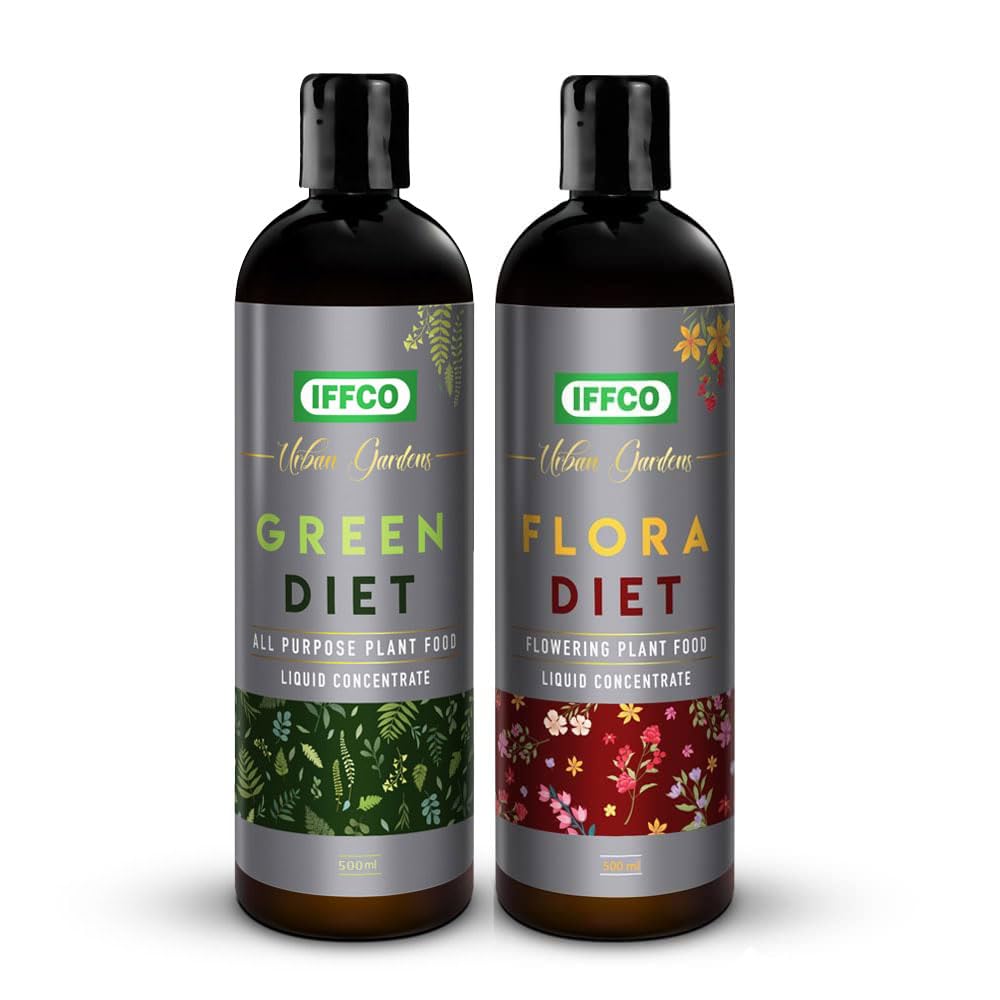 IFFCO Urban Gardens - Gardening Diet Combo 1000ml - Flora Diet Concentrate + Green Diet Concentrate - Water Soluble Liquid Fertilizers for Flower Boost and All Purpose Plant Food (B0CDCG6HKZ) Amazon Price History, Amazon Price Tracker