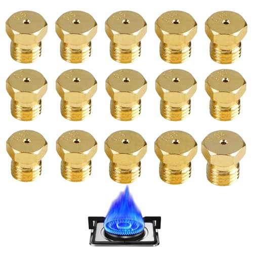 Gicleur gaz Butane Universels, 15 Pcs Gicleur gaz de ville, Jeu de Conversion pour GPL pour Gazinière, Injecteur gaz butane pour Cuisiniere Gaz Four...